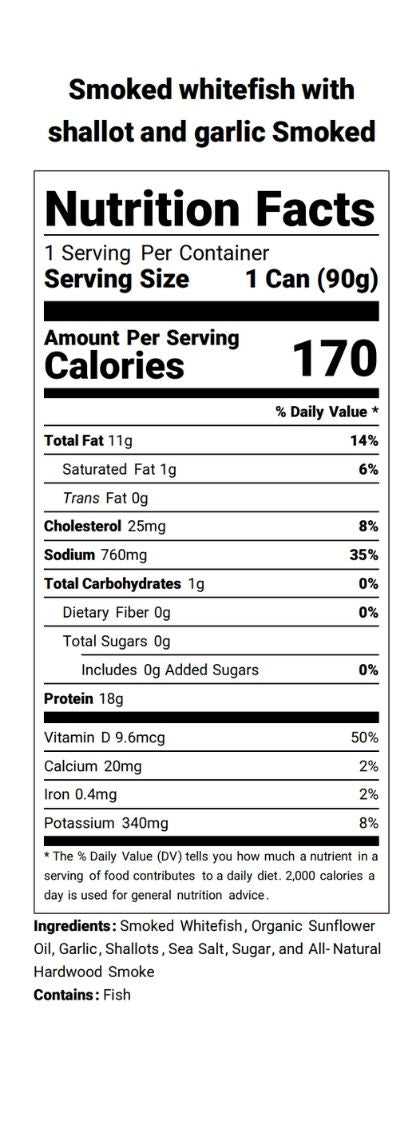 Smoked whitefish with garlic and shallot