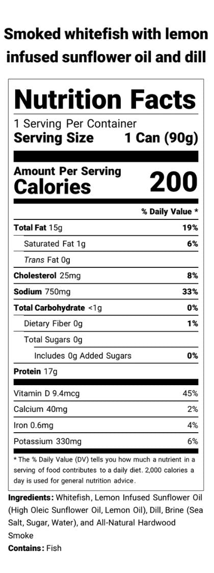 Smoked whitefish with lemon and dill