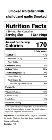 Smoked whitefish with garlic and shallot